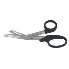 Universal Bandage Scissor Plastic Handle - Black Stainless Steel, 16 cm - 6 1/4"